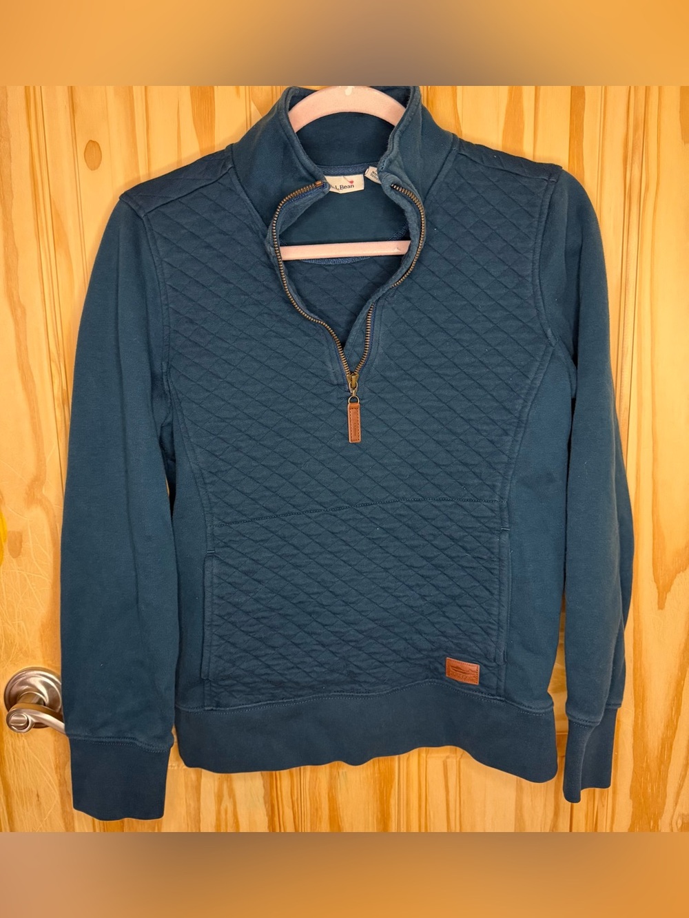 L.L. Bean Men's Quilted Half-Zip Sweater - Blue